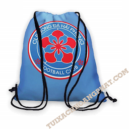 Blue drawstring bag