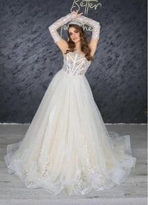 Karye - a line wedding dress with detachable sleeves