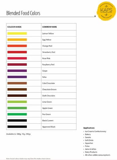 Blended Food Colors