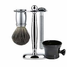 Wooden Safety Razors Set Steel Wood Head Natural Handle Double Blade Edge Men Single Blade Face BODY Male Underarm