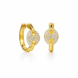 Trendy Gold Plating Lab-grown Gemstone Earrings Pig Nose Design Long Earrings Fashion Jewelry For Lady