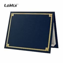 Lehuipp Graduation Diploma Cover Folder 30pcs/box Nautical Blue Linen with Gold Foil Size 9 1/2 x 12 Paper Certificate Holders