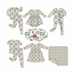 kids custom clothing bamboo baby girl romper bamboo baby pajamas sleeper clothes infant kids 0-3 with farm printing