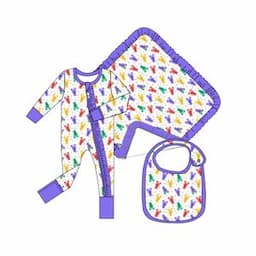 Custom Newborn Infant Organic 95% Bamboo 5% Spandex Zipper Rompers Clothes Toddler Kid Pajamas Sleepwear Clothing For Mardi Gras