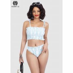 TRENDY BEACHWEAR 2 PIECES SMOCKED SWIMSUIT FOR WOMEN -MD 57 suitable for hot summer, sexy and charming