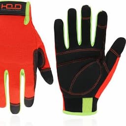 HANDLANDY Breathable Flexible Spandex Back Vibration-Resistant Tool Assemble Job Mechanic Touch Screen Safety Garden Work Gloves