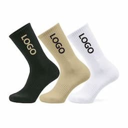 Custom Logo Women Men's Sports Socks Blank White Ankle Crew Long Knee High Socks Jacquard Grip Running Stocking