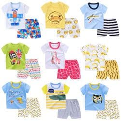 Factory Price Summer Children Clothes Set 100% Cotton Short Sleeve 2pcs Baby Clothes Set Wholesale