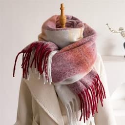2025 Winter Long Soft Warm Tartan Check Scarves Wraps for Women Tassel Shawl Long StoleShawl