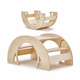 Wooden Indoor Jungle Gym Montessori Balance Educational Toys Rocker Climb Arch Waldorf Wooden Ride On Rocking