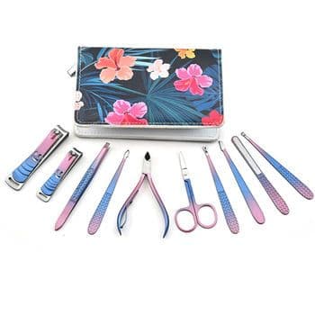 WELLFLYER MS-754 Manicure Set Nail Clippers Pedicure Kit -10 Pieces Stainless Steel Manicure Kit, Professional Grooming Kits