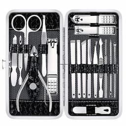 WELLFLYER MS-751 Manicure Set Nail Clippers Pedicure Kit -18 Pieces Stainless Steel Manicure Kit, Professional Grooming Kits