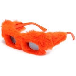 Fashion Square Sunglasses Women Luxury Brand Designer Pink Soft Fur Velvet Sun Glasses for Ladies Handmade Plush Eyewear