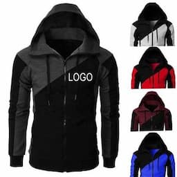 Custom Men Casual Sports Slim Hoodies Zip up Jacket for Men Clothing Manufacturer 2024 Spring Casual Hooded Sweatshirts Mens