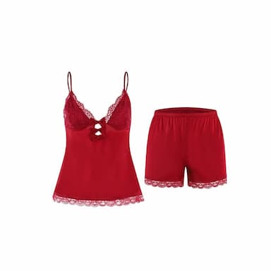 Padded suspender shorts with ice silk sweet girl style home clothes
