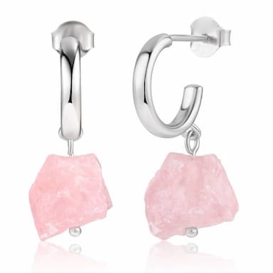Natural Rose Quartz Stone Earrings | Handcrafted Gemstone Jewelry
