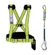 Dây đai an toàn bán thân kèm dây nối giảm sốc 1 móc nhôm (khóa bấm)