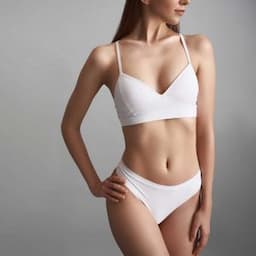 Floral mesh waist hipster luxuriously soft, stretch modal knit with trimmed in glittery ribbon