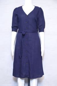 Navy Button-Down Dress