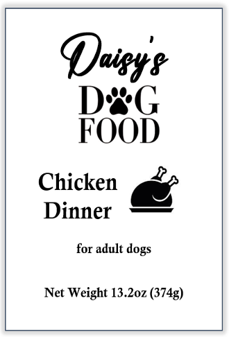 Daisy's Dog Food Chicken Dinner