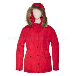 Custom Stock Winter Hot Sale Red Keep Warm Outdoor Coat for Women