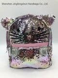 New Pink Shining Sequin Fashion Cute Cat Backpack Bag for Girls