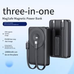 Three in One Bracket Magnetic Wireless Power Bank Pd20W Super Fast Charging 10000mAh Built-in Power Bank