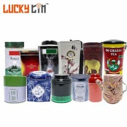 Factory Custom Tinplate Canister Storage Container Rectangular Round Metal Box Packaging Luxury Tea Tin Can for Loose Tea
