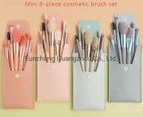 Candy Color Wooden Handle Products 8PCS Makeup Brush Kit with Wallet