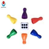 Bm 13*25mm & 16mm Round Corner Dice Multicolor Tabletop Wooden Pawns Ludo Game Set Accessories Plastic Custom Board Game Piece Pawn