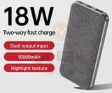 PU Leather Fabric 10000mAh Pd18W Wireless Power Bank with 10W Fast Wireless Charging