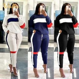 Custom Logo Ladies 2 Piece Set Women Clothing Fall Winter Jogging Suits Pullover Sweatshirt Sweatpants Jogger TracksuitPopular