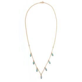 Luxury Jewelry Natural Blue Topaz Marquise Necklace Gemstone Jewelry 18K Solid Yellow Gold Fashion Jewelry Necklace Women