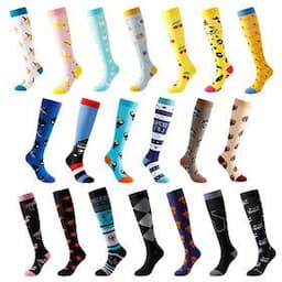 Colorful 20-30mmhg Sport Knee High Running nurse Compression Socks for men womenPopular