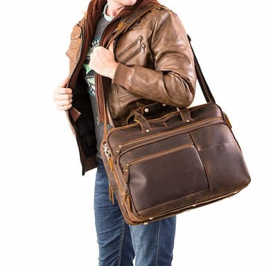 Travelling Laptop Lawyer Business bags & Cases Office Men'S Leather  Briefcases crossbody handbag men's shoulder bag