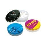 Custom Logo Food Safe Child Resistant Round Click Clack Mint Box Clip Clap Tins Tobacco Tin Box Dia53 H18mm