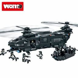 Woma Toys Wholesale 1376PCS Bricks Swat Plane Model Battle Boat Building Block Figure Premium Jouet Customize Plane Children Toy DIY