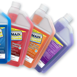 Main Squeeze Glass & Hard Surface Cleaner, Main Squeeze Degreaser Cleaner, Main Squeeze pH Neutral All-Purpose Cleaner, Main Squeeze Lavender 256 Neutral Disinfectant Cleaner Deodorizer